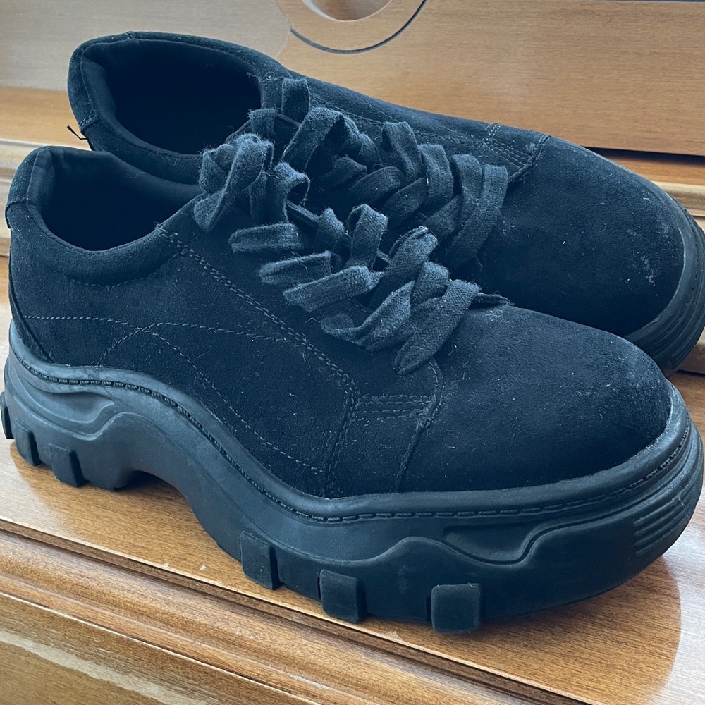 Zara Trafaluc suede chunky shoes 36